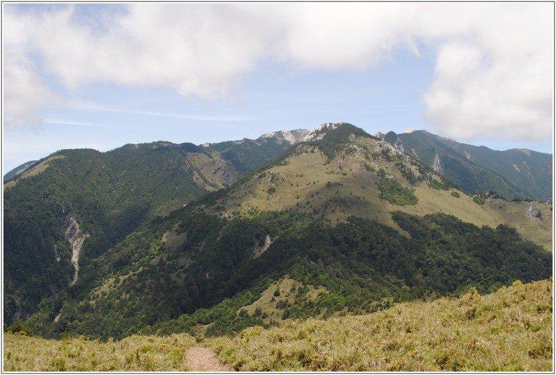 2012-07-12 11-50-25馬比杉山看往東峰的稜線路.JPG